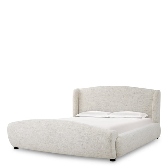 Eichholtz Bed Frame Mellory King size Elevate your bedroom with the Mellory Bed Frame in seashell off-white, offering a serene and