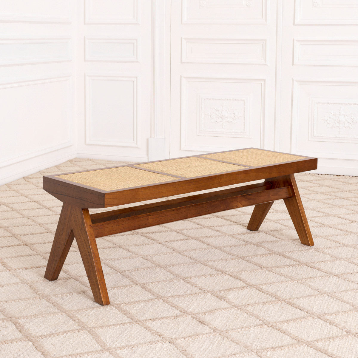 Eichholtz Bench Arnaud classic brown Arnaud Bench pairs quality with simplicity. Crafted from solid wood, this sturdy retro