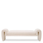 Eichholtz Bench Tondo L upholstery contrasts with the bench's simple, minimal frame for a modern look with hints of