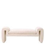 Eichholtz Bench Tondo S and BouclÃ© cream upholstery make this bench appeasing to the eye and comfortable to the
