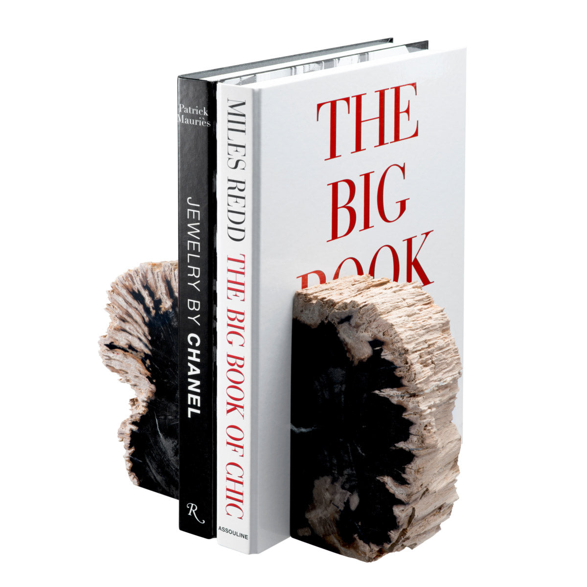 Eichholtz Bookend Opia set of 2 is crafted from a thick slice of petrified wood. Due to the nature of fossil