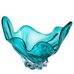 Eichholtz Bowl Ace vigorous design, this hand blown bowl from turquoise glass will bring a spirited vibe to