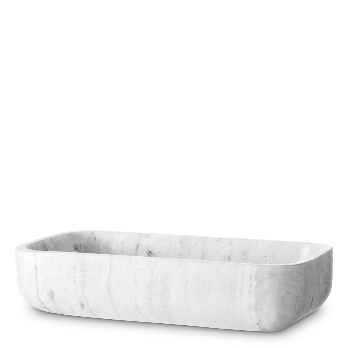 Eichholtz Bowl Vioujard Introducing the Bowl Vioujard, a striking large bowl crafted from solid white marble. Its generous