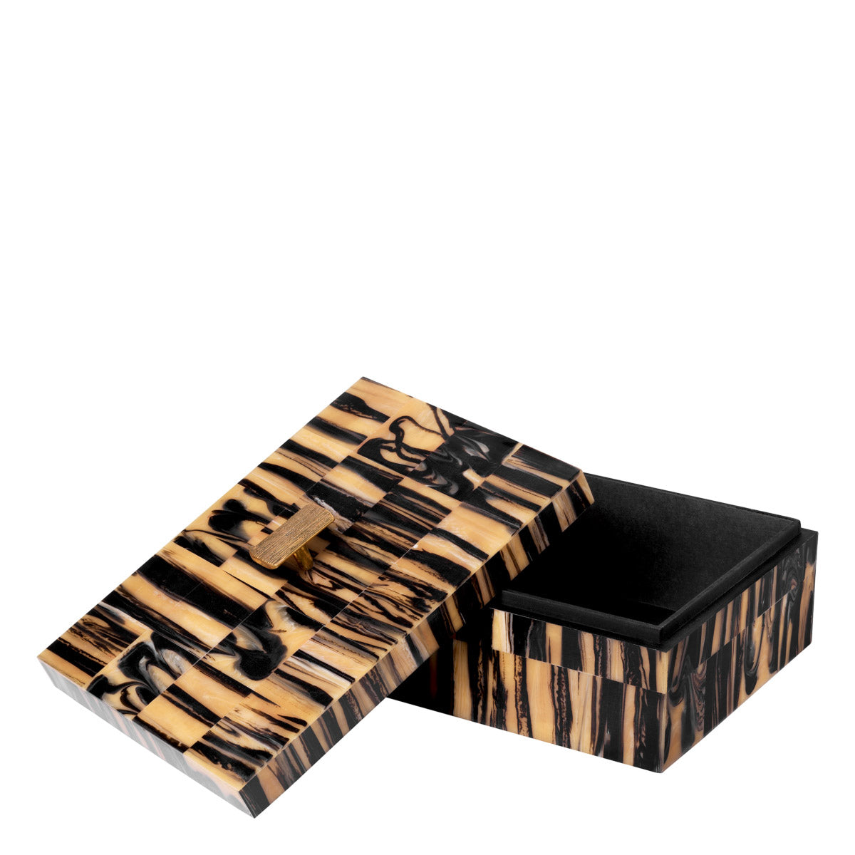 Eichholtz Box Capitola S boasts a unique mix of brown and black hues, rendered in a high-quality resin with