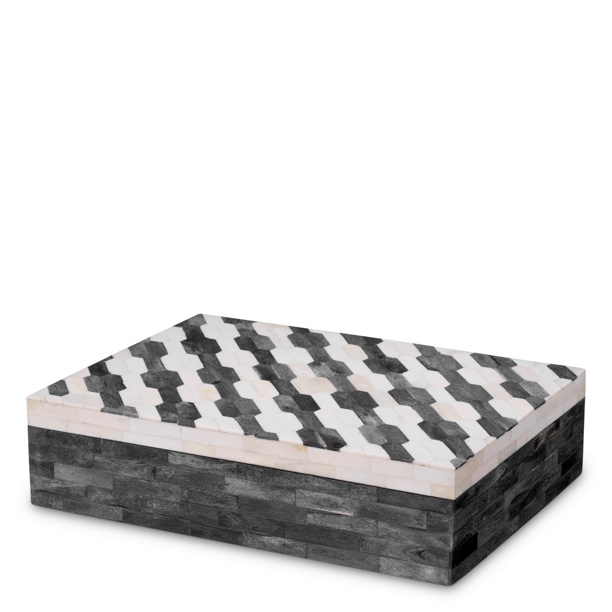 Eichholtz Box Rodeo L Explore the artisanal craftsmanship of Eichholtz's Rodeo Box, where grey cream hues blend flawlessly with