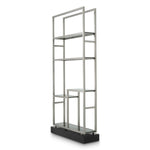 Eichholtz Cabinet Corrado II glass elements. Anchored by a refined black veneer base, this piece elevates any space with