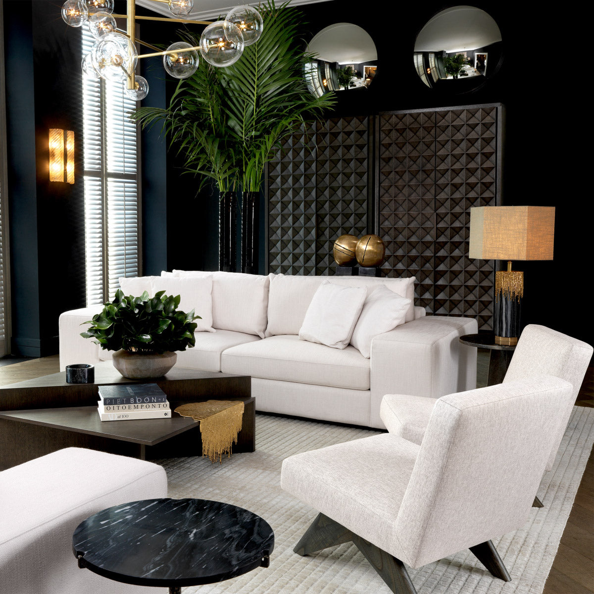 Eichholtz Cabinet Jane interior a modern yet timeless appeal. Geometric patterns from solid meranti wood on the door