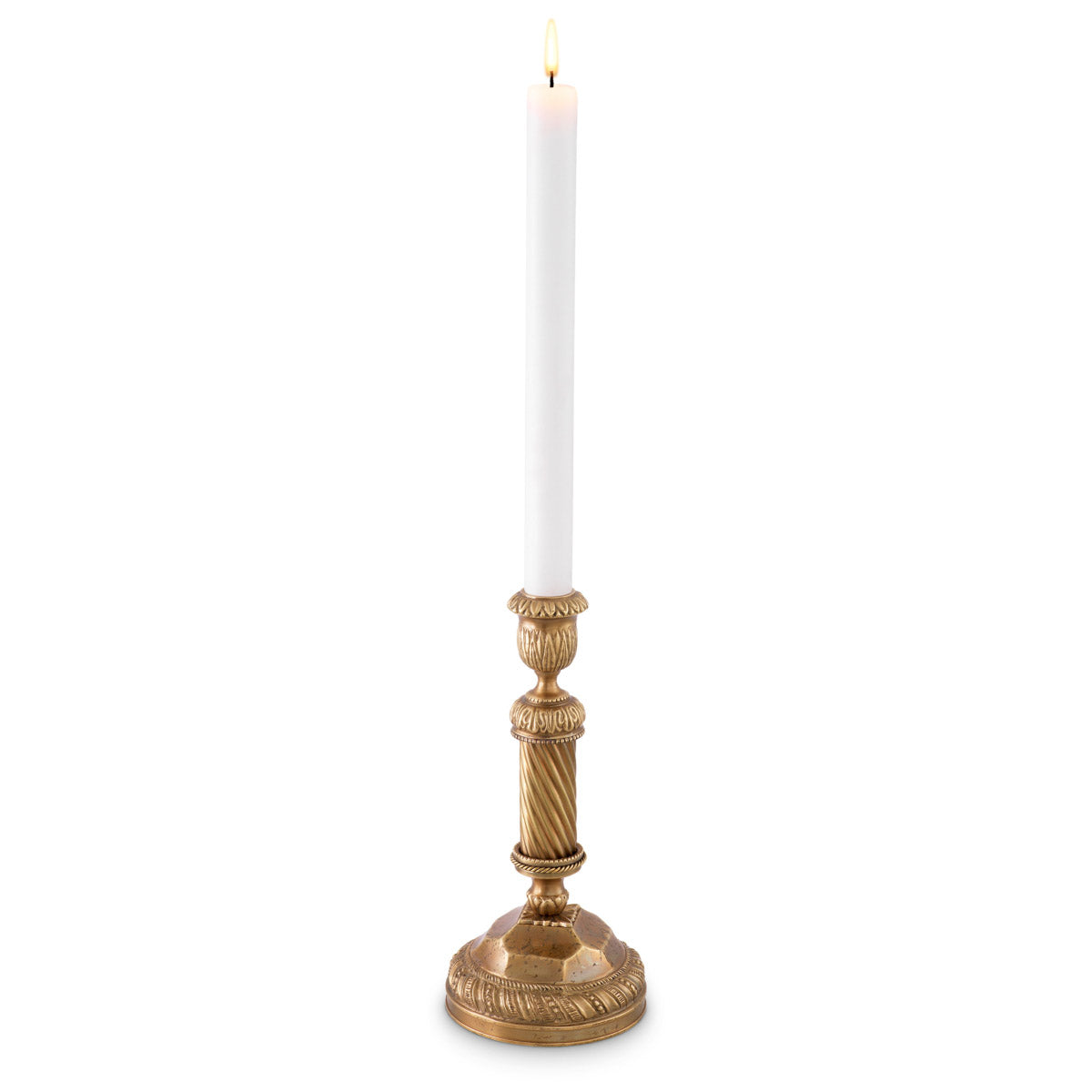 Eichholtz Candle Holder Carnier The "Candle Holder Carnier," in its vintage brass finish boasts timeless charm inspired by the