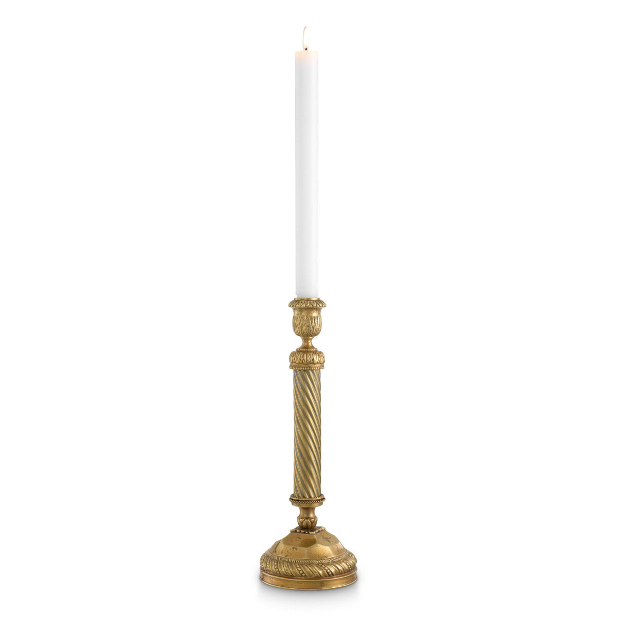 Eichholtz Candle Holder Carnier L The "Candle Holder Carnier L," in its vintage brass finish, boasts timeless charm inspired by
