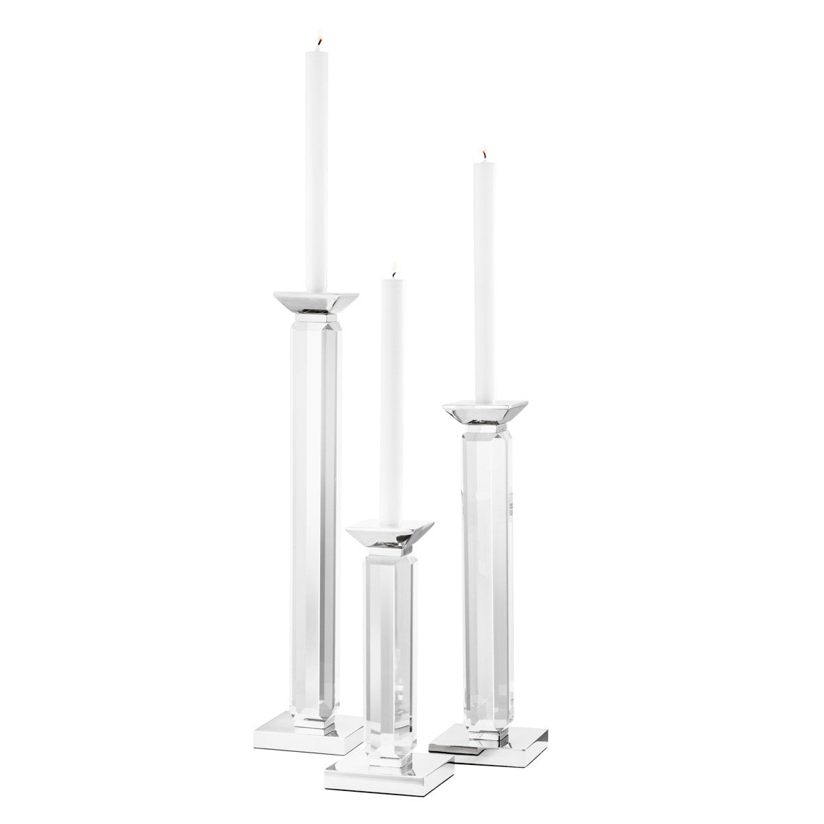 Eichholtz Candle Holder Livia set of 3 Dress up your console or dining table with the chic set of 3 Livia Candle