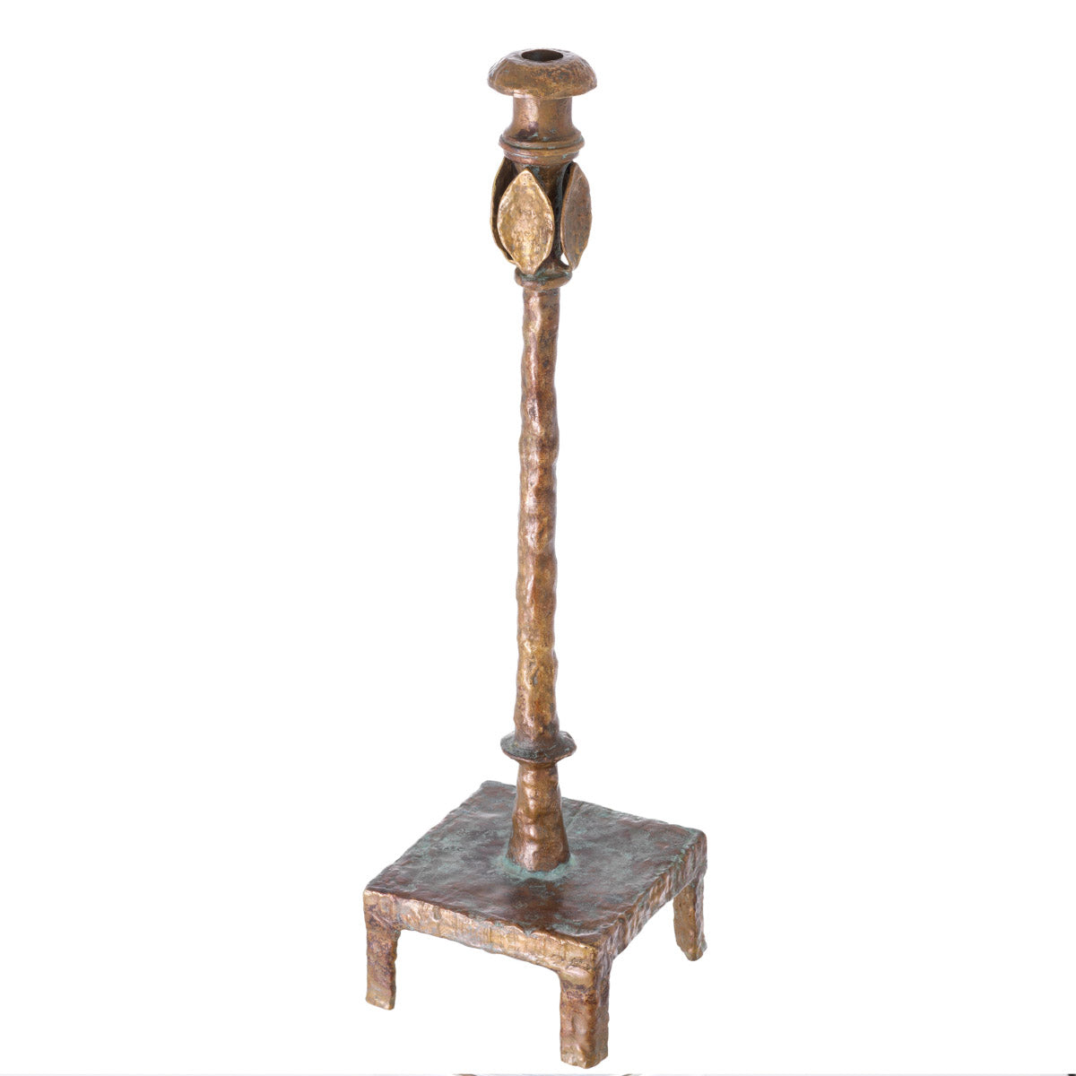 Eichholtz Candle Holder Santoro L candlestick is characterised by an antique look that is enforced by a vintage brass finish.