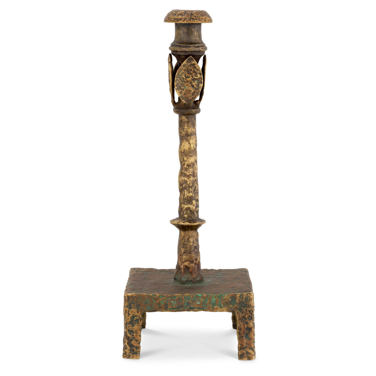 Eichholtz Candle Holder Santoro S candlestick is characterised by an antique look that is enforced by a vintage brass finish.