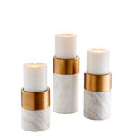 Eichholtz Candle Holder Sierra set of 3 Mixed materials add refinement to the simple design of this 3-piece set of Sierra Candle