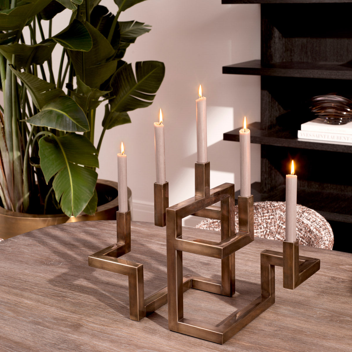 Eichholtz Candle Holder Skyline finish candle holder exemplifies superior craftsmanship and timeless design, ideal for contemporary inter...