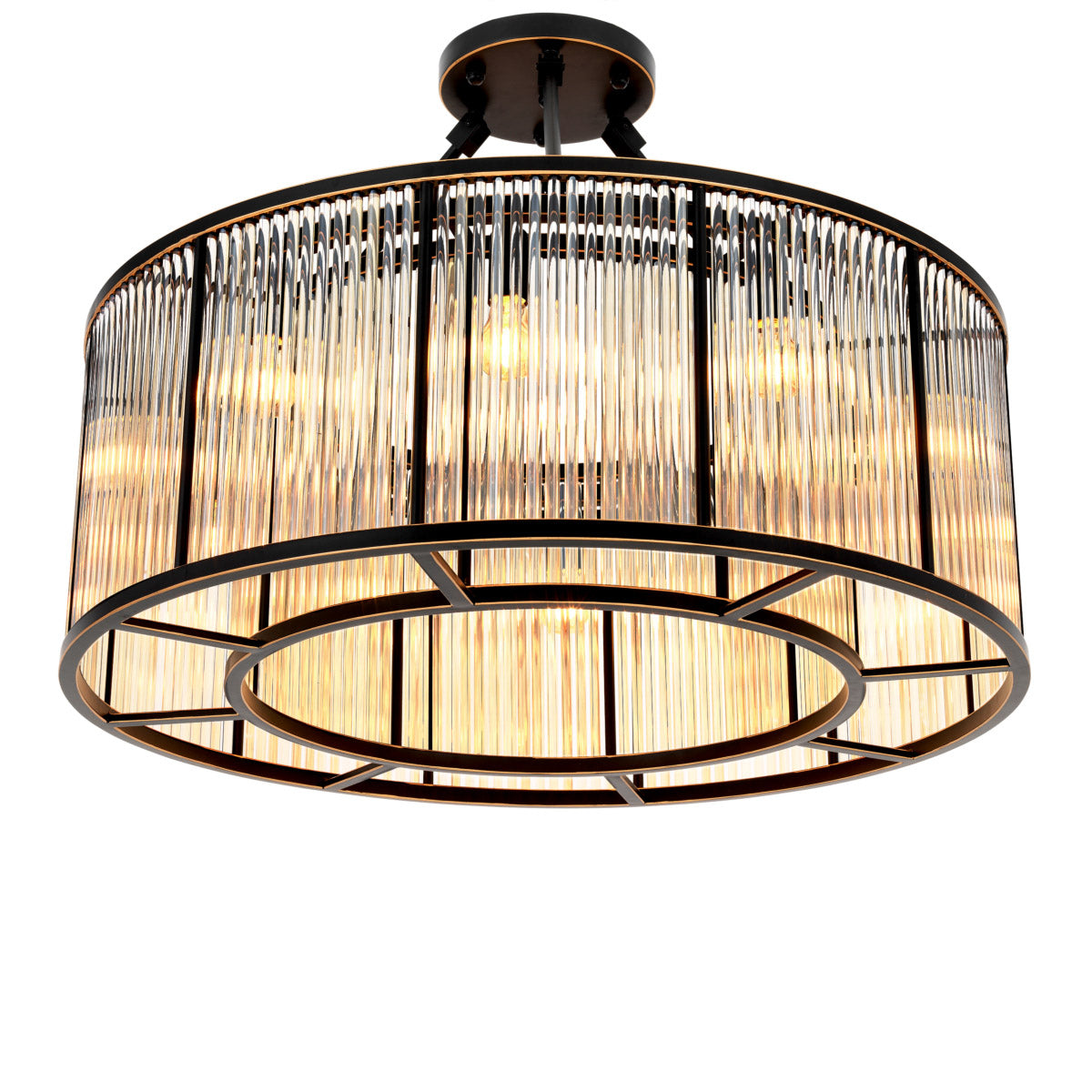 Eichholtz Ceiling Lamp Bernardi L of this flush mount has a dark bronze fitting for an elegant contrast. Ceiling Lamp