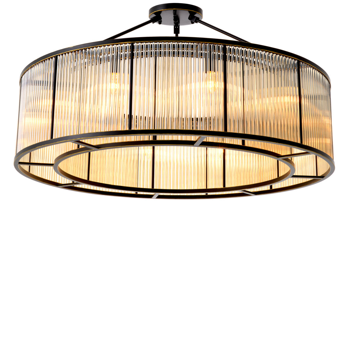 Eichholtz Ceiling Lamp Bernardi XL a testament to timeless allure. Adorned with vintage glass that radiates a warm and inviting