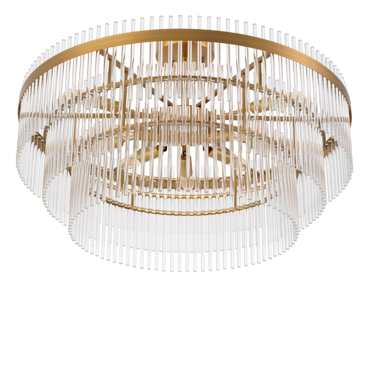 Eichholtz Ceiling Lamp East radiant clear glass invites a lavish atmosphere, making it the centerpiece of any room. Ceiling