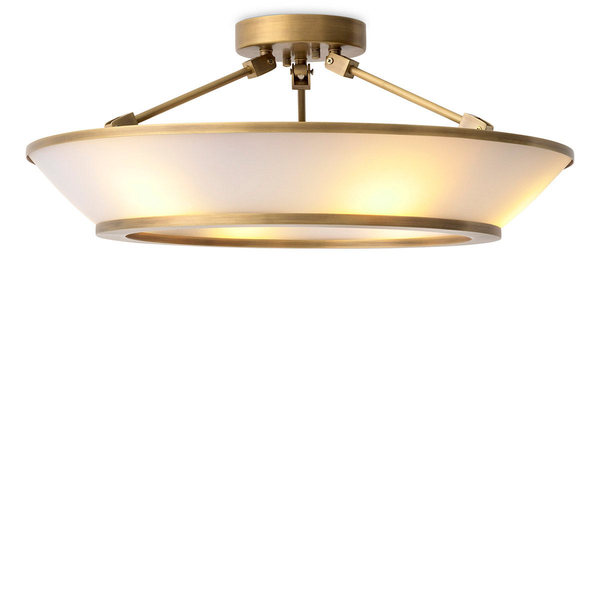 Eichholtz Ceiling Lamp Ferette Illuminate your surroundings with the Ferette Ceiling Lamp, where antique brass harmonizes with the ethereal