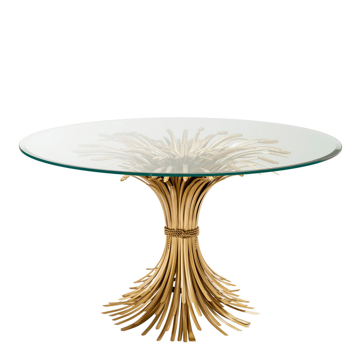 Eichholtz Centre Table Bonheur¸ 51.18 in Sculpted from iron in an antique gold finish, the dazzling Bonheur Centre Table¸ 130