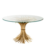 Eichholtz Centre Table Bonheur¸ 51.18 in Sculpted from iron in an antique gold finish, the dazzling Bonheur Centre Table¸ 130