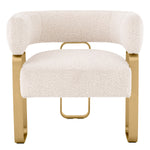Eichholtz Chair Capricorn essence of modern glam style. The brushed brass finish and cream bouclÃ© upholstery add to