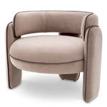 Chair Chaplin - Savona Greige Velvet, Savona Gray Velvet Piping