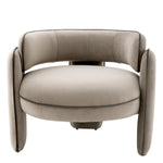 Chair Chaplin - Savona Greige Velvet, Savona Gray Velvet Piping
