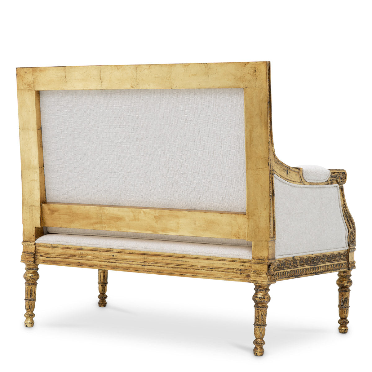 Eichholtz Chair Georges Jacob The Met collection. Our interpretation, featuring a Sentier cream upholstery and an antiqued gold finish,