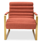 Eichholtz Chair Olsen elevates relaxation with its sumptuous padding and refined metal structure. The iconic color adds a