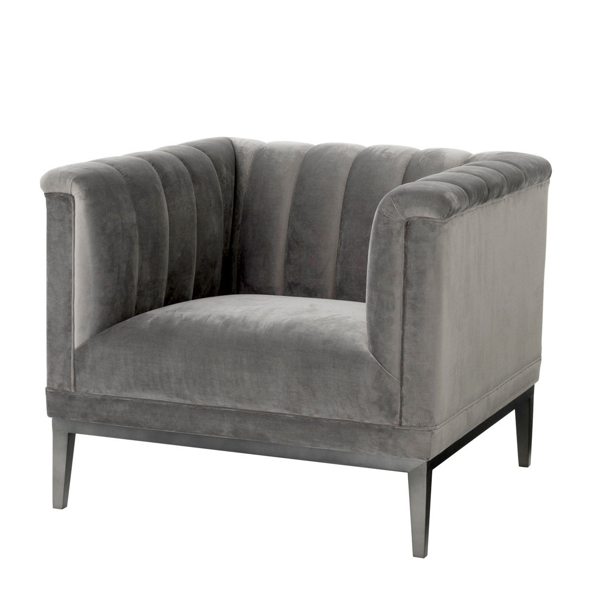 Eichholtz Chair Raffles The Mid-Century Modern Raffles Chair rests upon a powder-coated steel base with gunmetal finish and