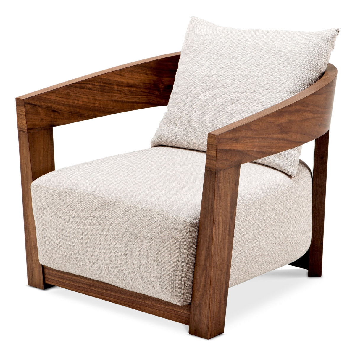 Eichholtz Chair Rubautelli The Rubautelli Chair comprises a wooden frame with walnut veneer and features a Loki natural