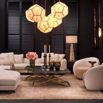 Eichholtz Chair San Marino Left its minimalist lines and fully upholstered frame in vintage cream and orange fabric with orange