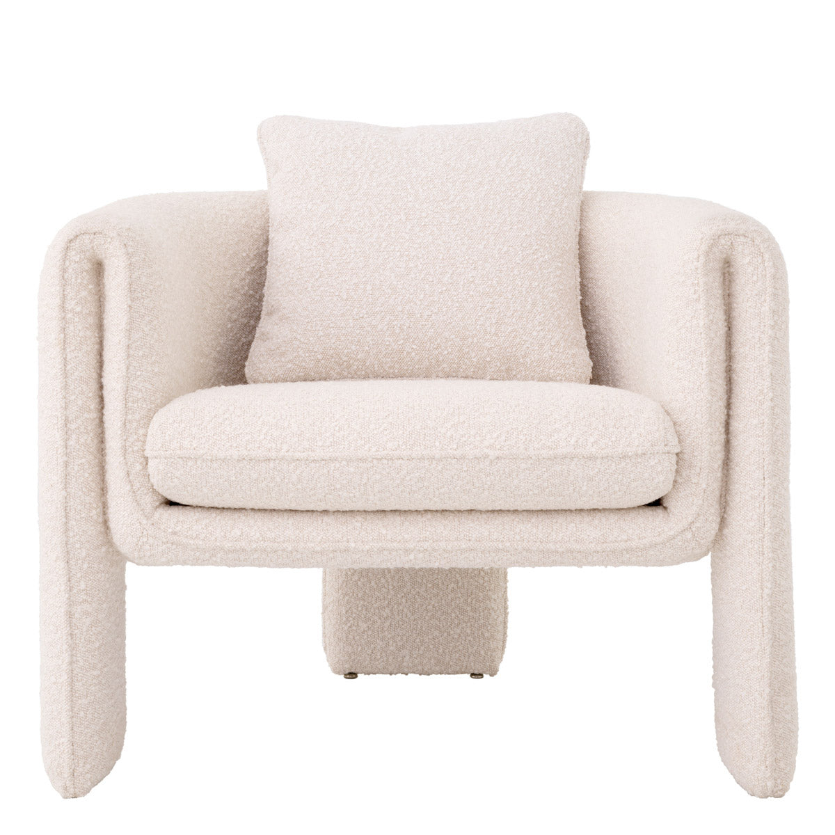 Eichholtz Chair Toto feel with its C-shaped design. The premium bouclÃ© cream fabric brings a comfortable touch to