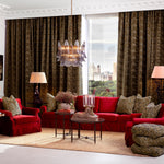 Eichholtz Chair Verplanck American settee in The Met collection. Featuring a luxurious red-velvet finish, our chair embodies the