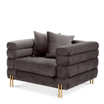 Eichholtz Chair York The fabulous Savona grey velvet York Chair with brushed brass legs oozes a touch of
