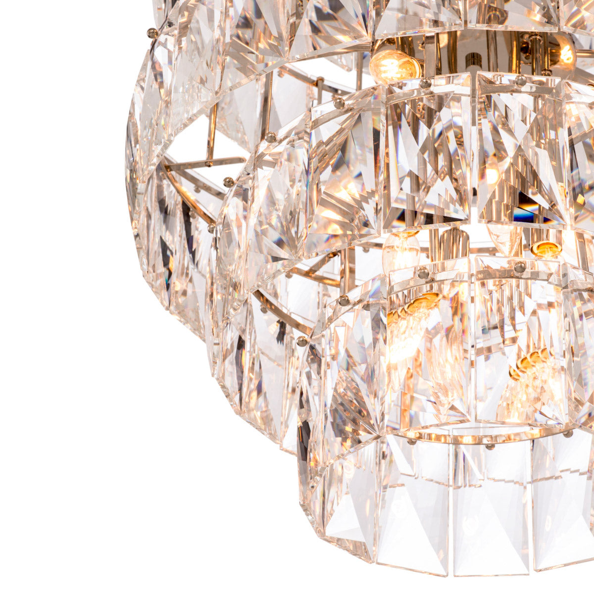 Eichholtz Chandelier Amazone L rectangular glistening crystals hang from different tiers, capturing and refracting light to create dramat...