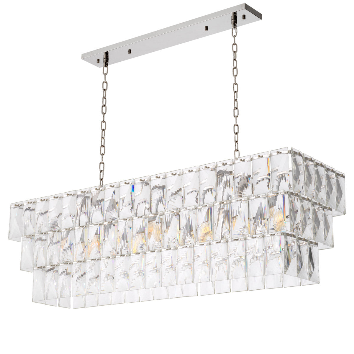 Eichholtz Chandelier Amazone rectangular Boasting an impressive crystal glass fitting, this lustrous chandelier can illuminate an entire...