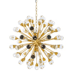 Eichholtz Chandelier Anto L ceiling lamp is adorned with massive spheres of clear glass. The armatures with shiny gold