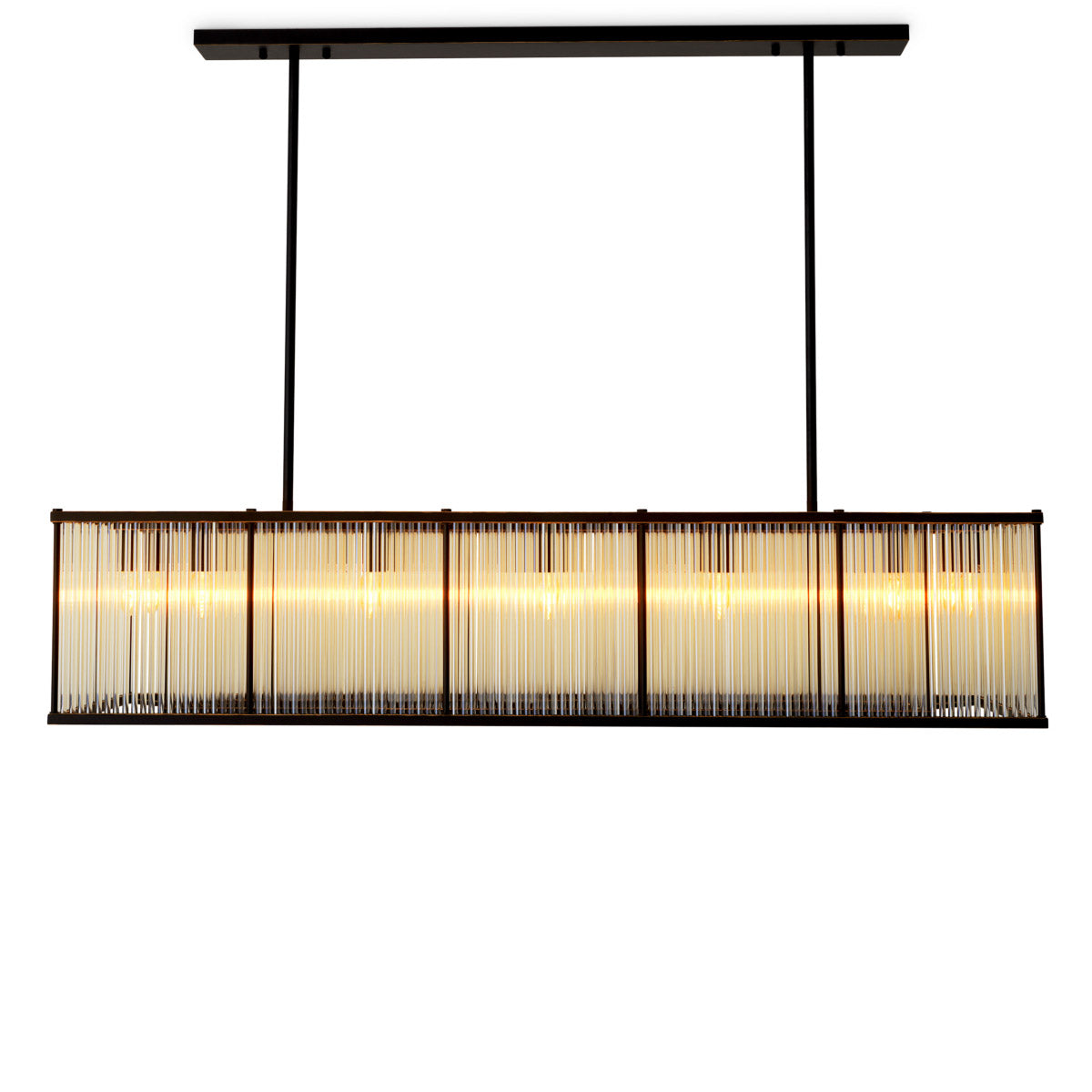 Eichholtz Chandelier Bernardi Rectangular Its iconic 1920 style and artisan craftsmanship, encased in a bronze gunmetal finish, elevate the