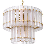 Eichholtz Chandelier Blason contemporary interiors. This antique brass finish chandelier, embellished with thick frosted glass plates, ca...