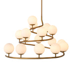 Eichholtz Chandelier Brissac 16 ethereal white glass shades, transforming every space into a celestial haven of warm and