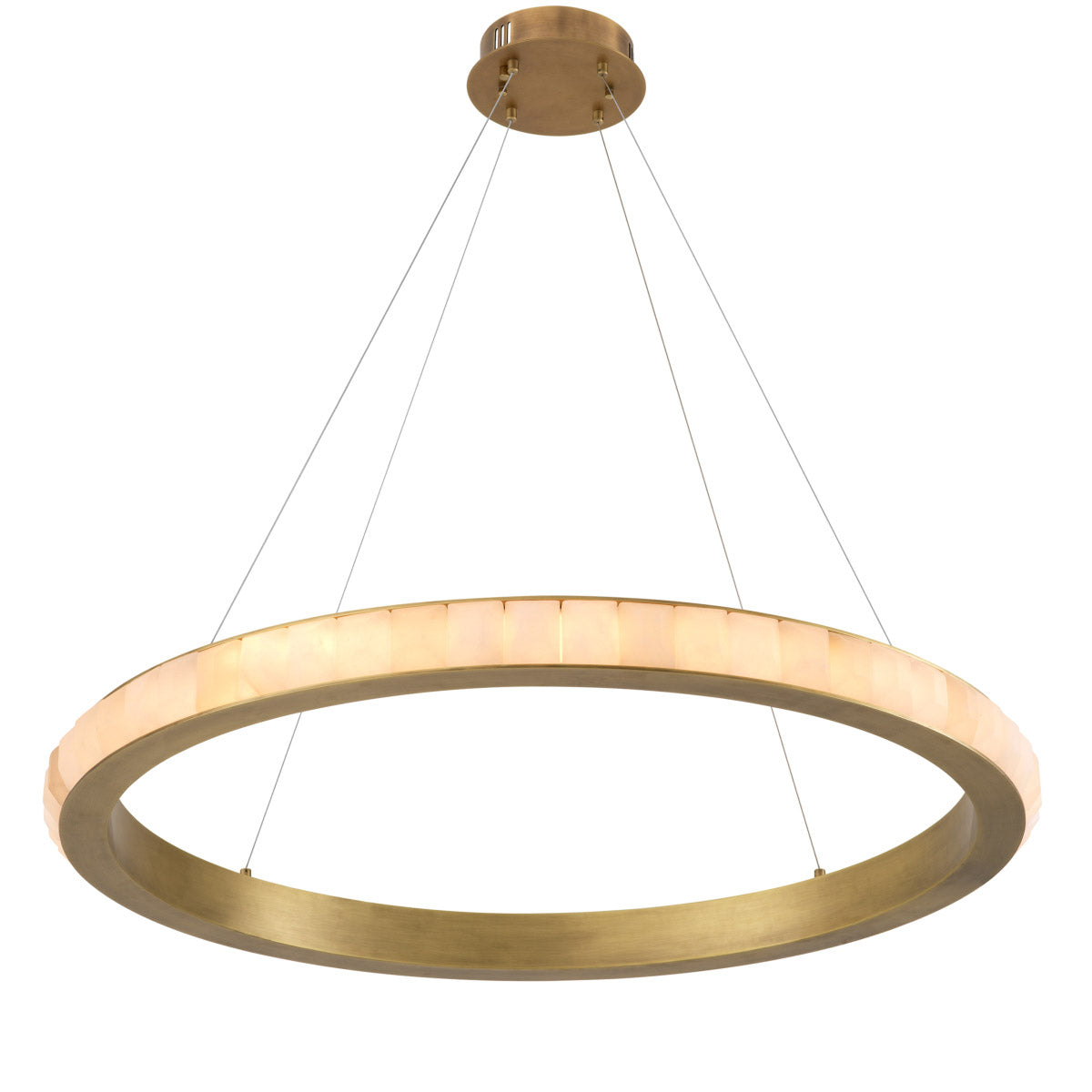 Eichholtz Chandelier Cabildo the alabaster diffuses a soft and enchanting glow, elevating your space to a realm of