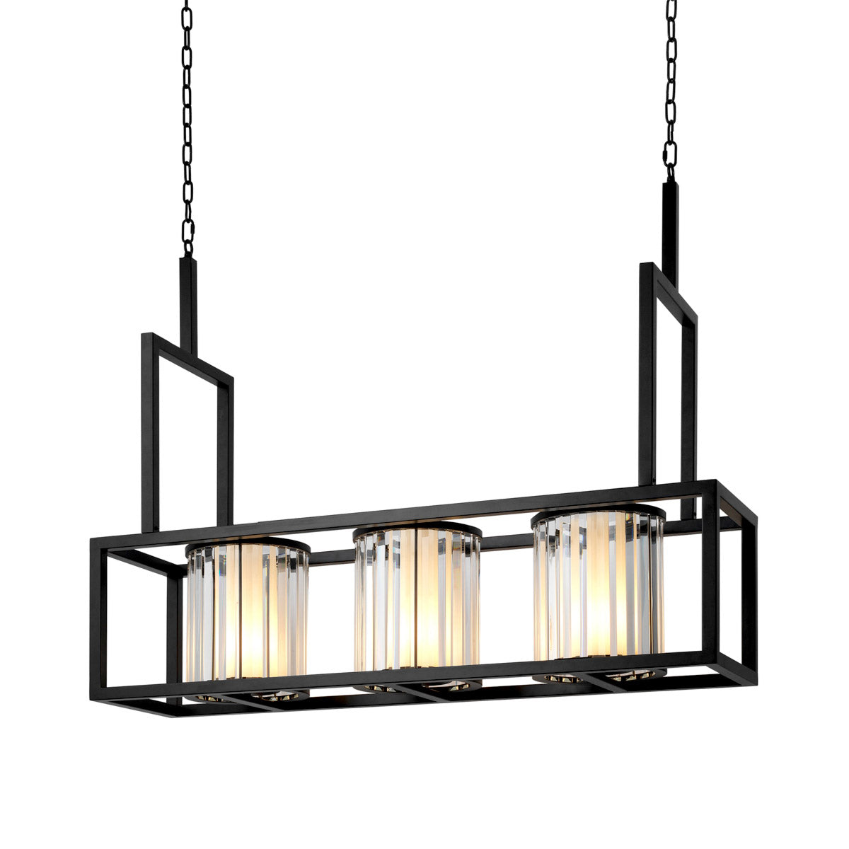 Eichholtz Chandelier Carducci Radiating urban sophistication, the Carducci chandelier with black alabaster look pairs geometric design wi...