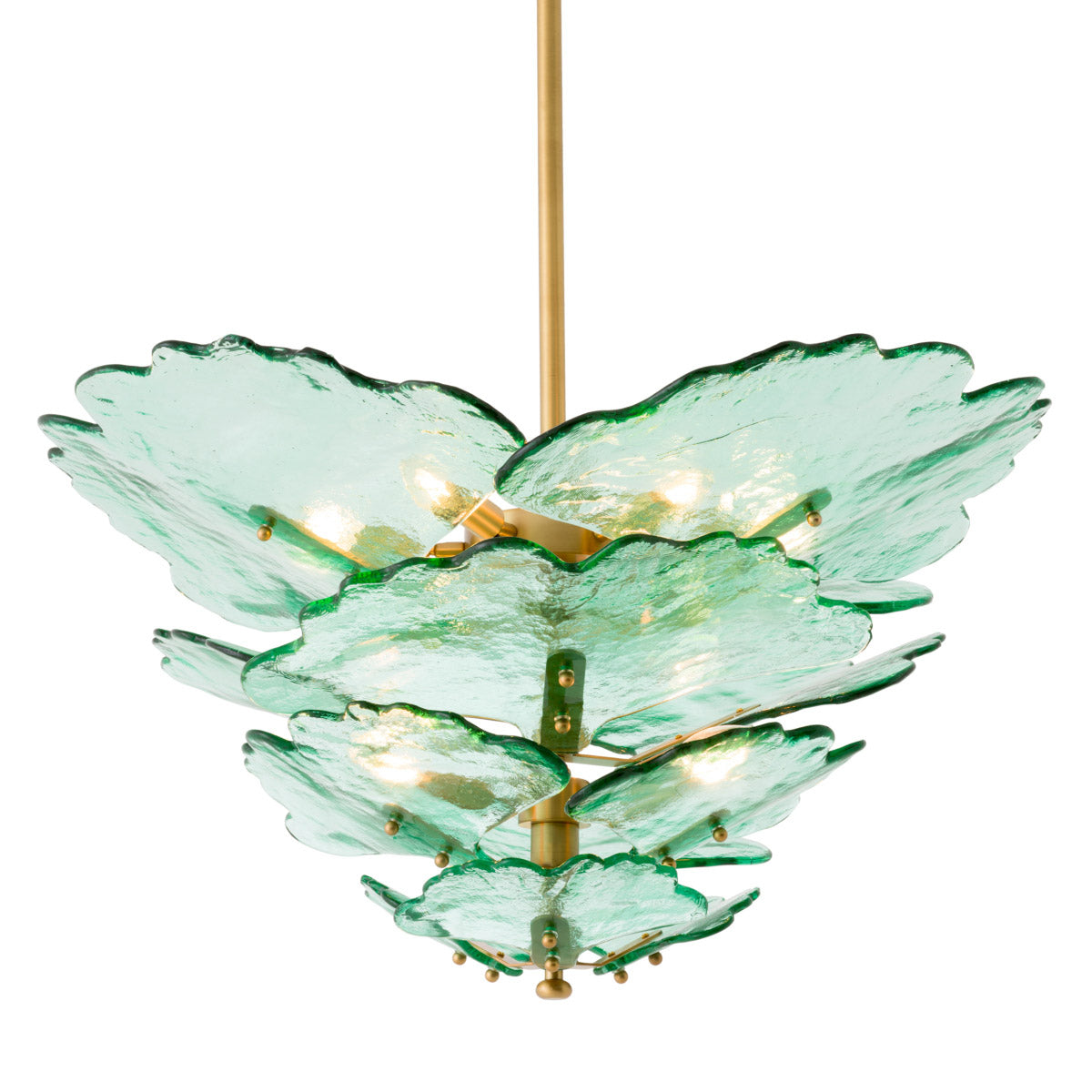 Eichholtz Chandelier Florina Introduce a burst of color and elegance with the Eichholtz Florina Chandelier. Its antique brass