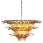 Eichholtz Chandelier Italo of a tropical treetop. Provided with a light brushed brass finish and suspended from a