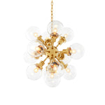 Eichholtz Chandelier Ludlow luminaire features a lustrous starburst frame with hand blown clear glass globes. The resulting light