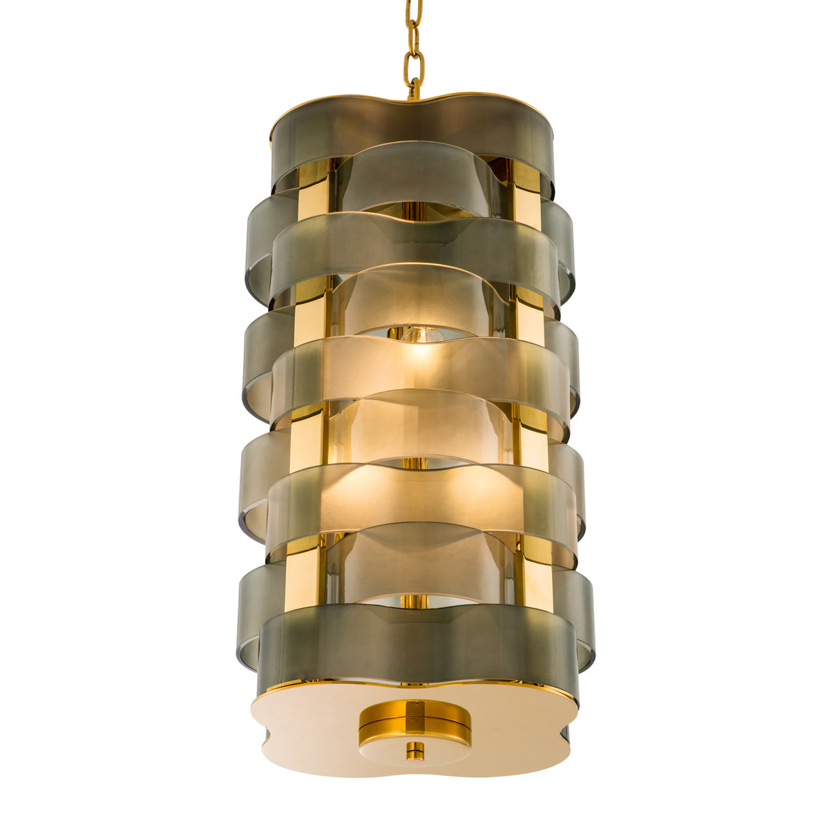 Eichholtz Chandelier Martinique chic touch to your space. Featuring a clear glass tube wrapped in a cage of