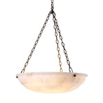 Eichholtz Chandelier Novara space. Made from one solid piece of alabaster with a bronze finish, this iconic pendant
