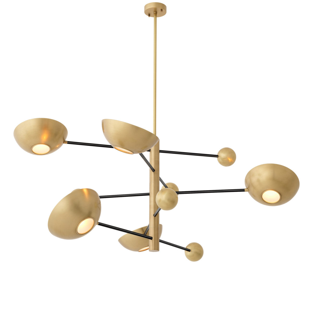 Eichholtz Chandelier Salinas practical due to its 5 bowl-shaped lampshades that can be tilted to direct the light.