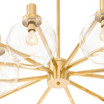 Eichholtz Chandelier Selva a subtle contrast to the twelve mouth-blown glass lamp shades, that were created by skilled